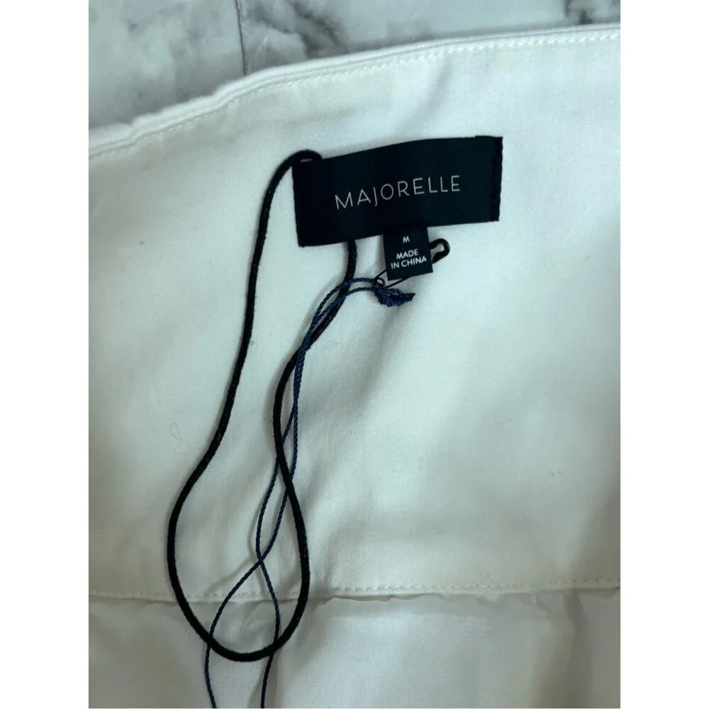 MAJORELLE White Luana Mini Skirt ivory size medium short club festival